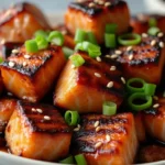 Easy salmon bites honey sesame soy sauce